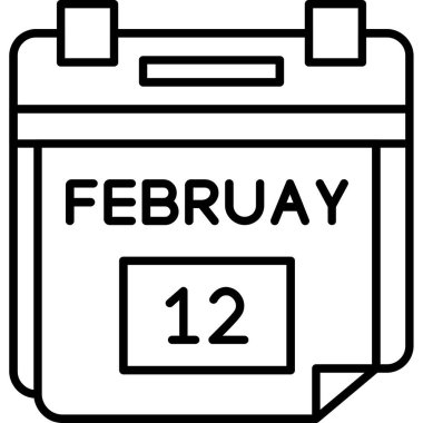 17 Şubat simgesi, vektör illüstrasyonlu takvim