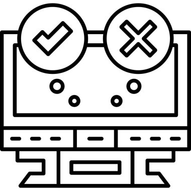 çapraz işaretli bilgisayar monitörü