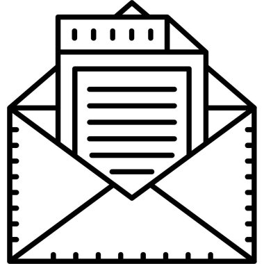 e- posta zarfı simgesi, vektör illüstrasyonu