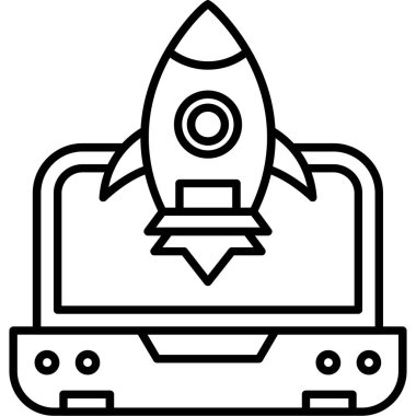 Roket başlatma simgesini ana hatlar biçiminde başlat