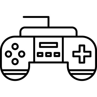 oyun konsolu simgesi. Web için joystick vektör simgesinin özet çizimi