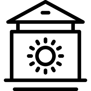 Bina. Web simgesi basit illüstrasyon