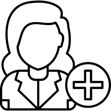 Kadın hasta doktor simgesi