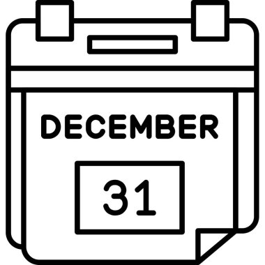 24 Aralık simgesi, vektör illüstrasyonlu takvim