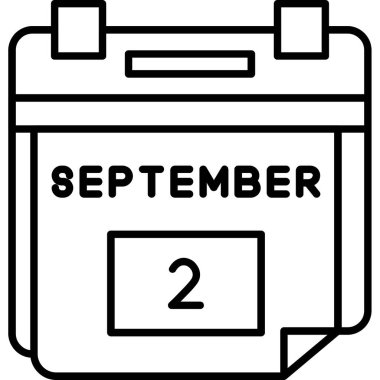 Takvim Eylül simgesi, vektör illüstrasyonu