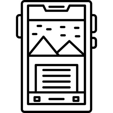 mobil web simgesi ana hatları vektörü. İnternetten alışveriş. internet ortamı