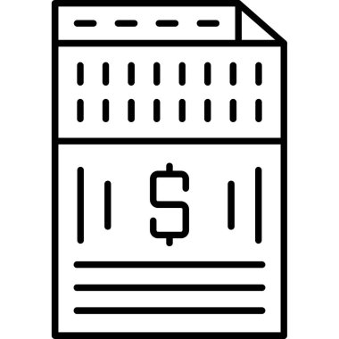 Doları bill simgesi, anahat stili