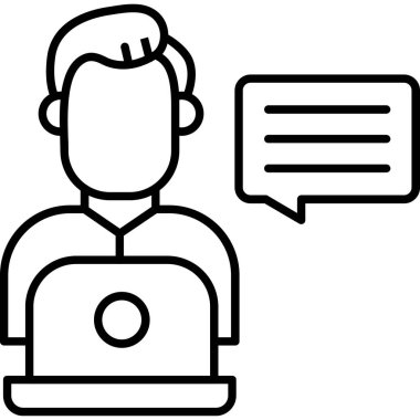 Outline biçiminde çağrı merkezi müşteri destek simgesi