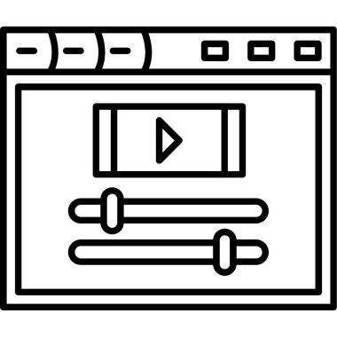 Televizyon ikonu ana hat vektörü. televizyon