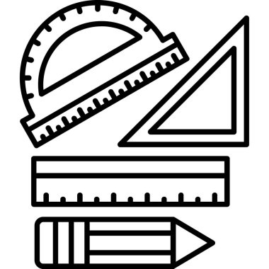 Cetvel cetvel simgesi ana hat biçiminde