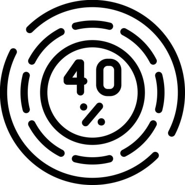 Yüzde 40 indirim çizgisi simgesi, konsept ve indirim