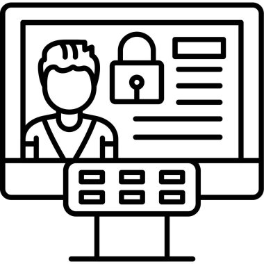 kimlik kartı simgesi ana hat biçiminde