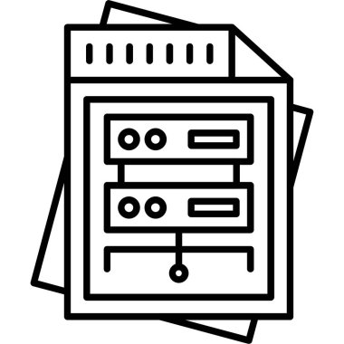 veri merkezi simgesi vektör illüstrasyonu