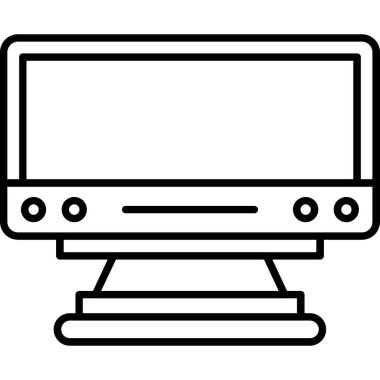 Bilgisayar simgesini izle. beyaz arkaplanda izole edilmiş web tasarımı için ana bilgisayar izleyici vektör simgesi