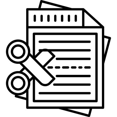 kalem ikonlu belge. beyaz arkaplanda izole edilmiş web tasarımı için kağıt ve kağıt vektör simgesi