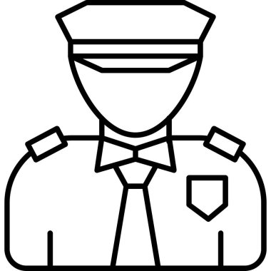 Polis memuru ikon vektör illüstrasyonu