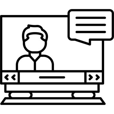 Çağrı merkezi müşteri simgesi ana hat biçiminde