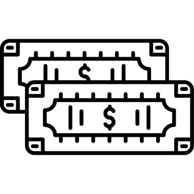 Doları bill simgesi, anahat stili