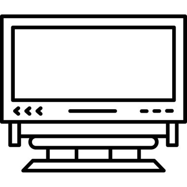 TV ekran simgesi. Web için televizyon vektör simgelerinin özet çizimi