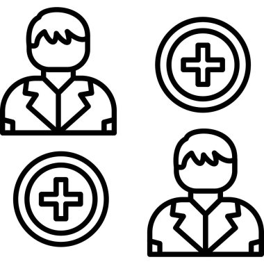 Doktor ikonu. Tıbbi sembol. vektör illüstrasyonu