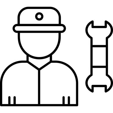 İşçi. Web simgesi basit tasarım