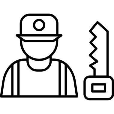 işçi simgesi, vektör illüstrasyonu.