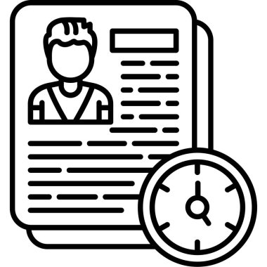 Zaman simgesi olan iş adamı, vektör illüstrasyonu