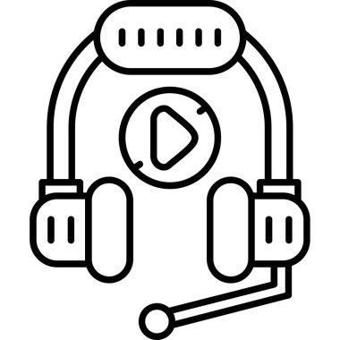 ses oynatıcı müzik simgesi ana hatlar biçiminde