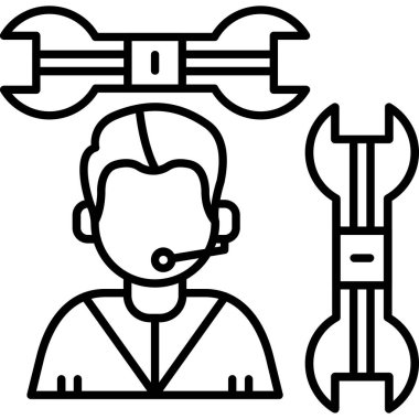 Taslak biçiminde mekanik tamircisi simgesi