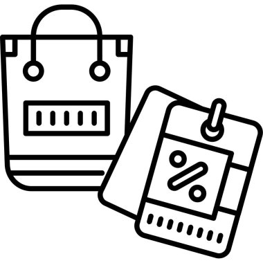 Alışveriş poşeti simgesi, vektör illüstrasyonu