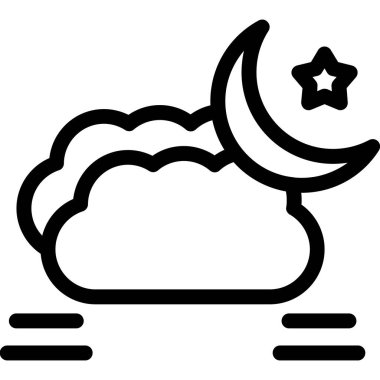 Gece Ay simgesi, vektör tasarımı