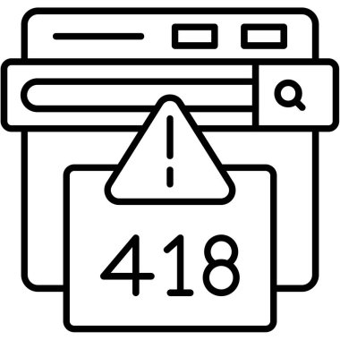414 hata simgesi vektörü. 44. hat hata işareti. izole edilmiş hata çizimi sembolü
