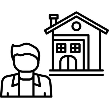 Emlak simgesi, vektör illüstrasyonu