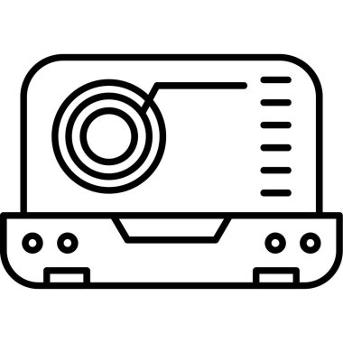 ses kasedi simgesi. Beyaz arkaplanda izole edilmiş web tasarımı için radyo kaset vektör simgesi