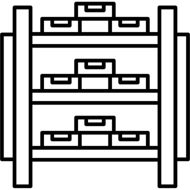 raf raf simgesi taslak biçiminde raflar