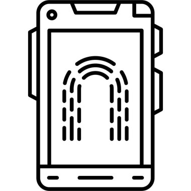 Kilitli ve akıllı telefon ikonlu akıllı telefon. Basit tasarım