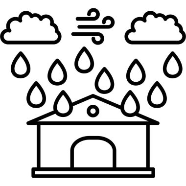 Yağmur. Web simgesi basit illüstrasyon