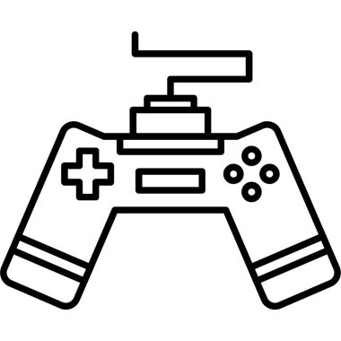 Oyun çubuğu simgesi. Web için joystick vektör simgesinin özet çizimi