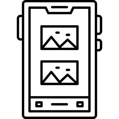 Hareket eden telefon simgesi, anahat stili