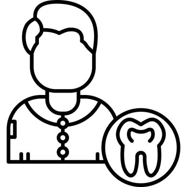 dişçi simgesi, basit vektör illüstrasyonu