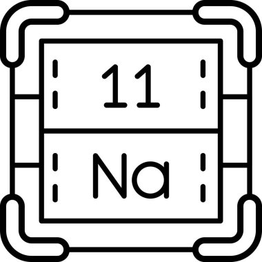 periyodik tablo simgesi, basit vektör illüstrasyonu