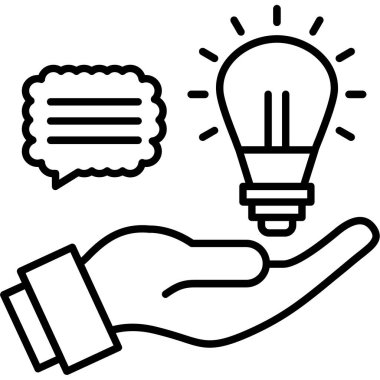 Ampul fikir simgesi, anahat stili