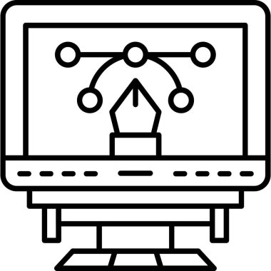 Bilgisayar. Web simgesi basit tasarım