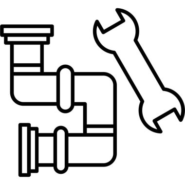 Onarım servis çizgisi simgesi, vektör illüstrasyonu, özet kavramı