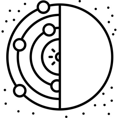 Gezegen güneş simgesi ana hatlarıyla