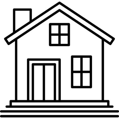 Eve. Web simgesi basit illüstrasyon