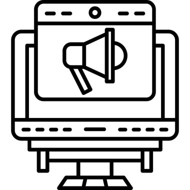 reklam pazarlama reklam simgesi ana hatları biçiminde