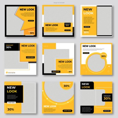 Moda satışı sosyal medya paylaşımı ve Instagram tasarım şablonu