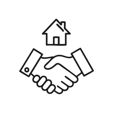 Gayrimenkul Ortaklığı Anlaşması. Mülk alım satımının sembolü ya da başarılı bir emlak ittifakı. Güven, işbirliği ve tamamlanmış bir konut anlaşmasını temsil eder.