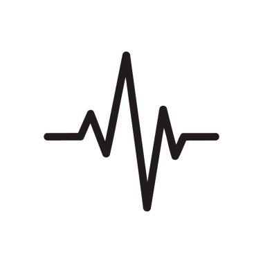 Nabız Çizgisi Simgesi. Sabit kalp ritminin minimalist bir grafiği, yaşamı, sağlığı ve dinamik enerjiyi temsil ediyor. Tıbbi ya da sağlıklı tasarımlar için gerekli.